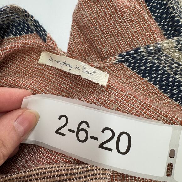 Do Everything In Love Sweater Women One Size Tan Striped‎ Fringe Anthro Kimono - Picture 3 of 8